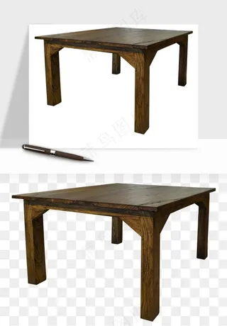 中式长椅长桌木桌png免抠
