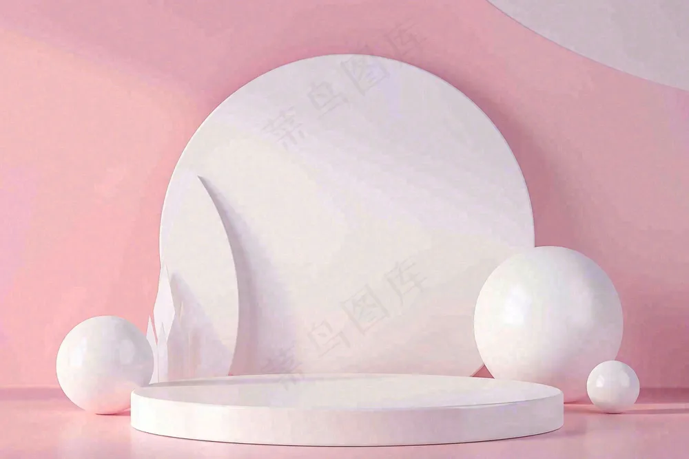 美妆护肤3d展台清新背景