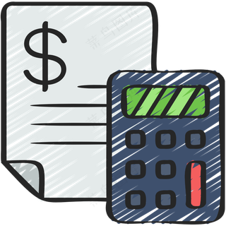 算账 计算器 铅笔手绘图标icon