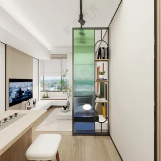 建材-效果图-屏风隔断-高清无水印