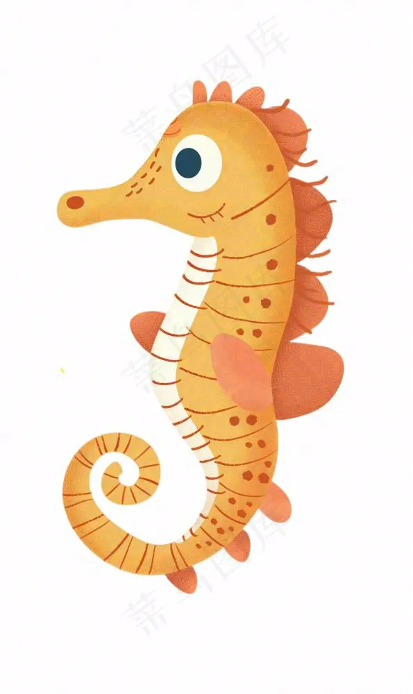 海马海洋动物卡通插画免抠