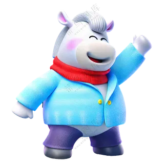 动物3D立体卡通可爱十二生肖戴围巾午马