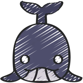 可爱大鲸鱼 铅笔手绘图标icon