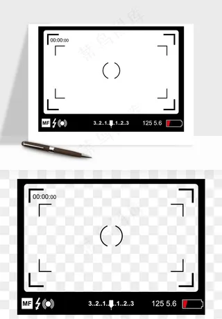 相机取景框屏幕边框png免抠