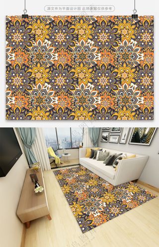 创新炫丽印花地毯