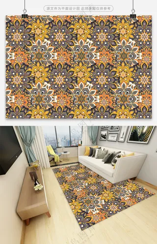 创新炫丽印花地毯