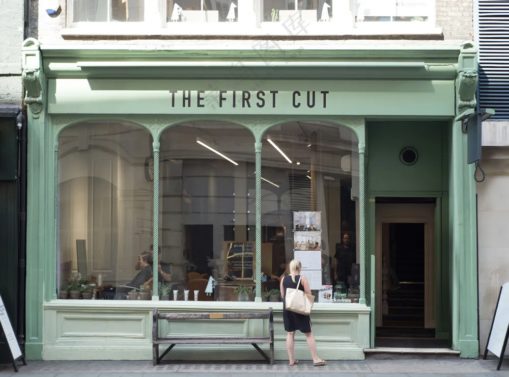 咖啡店铺招牌样机户外门头log标志模板-14