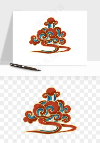 国潮敦煌云纹祥云云彩png免抠