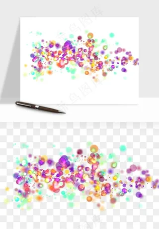 彩色光斑梦幻光点png免抠