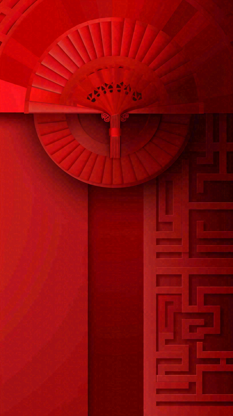 中国红立体元素节日喜庆大气庆祝小年除夕夜新年国庆背景