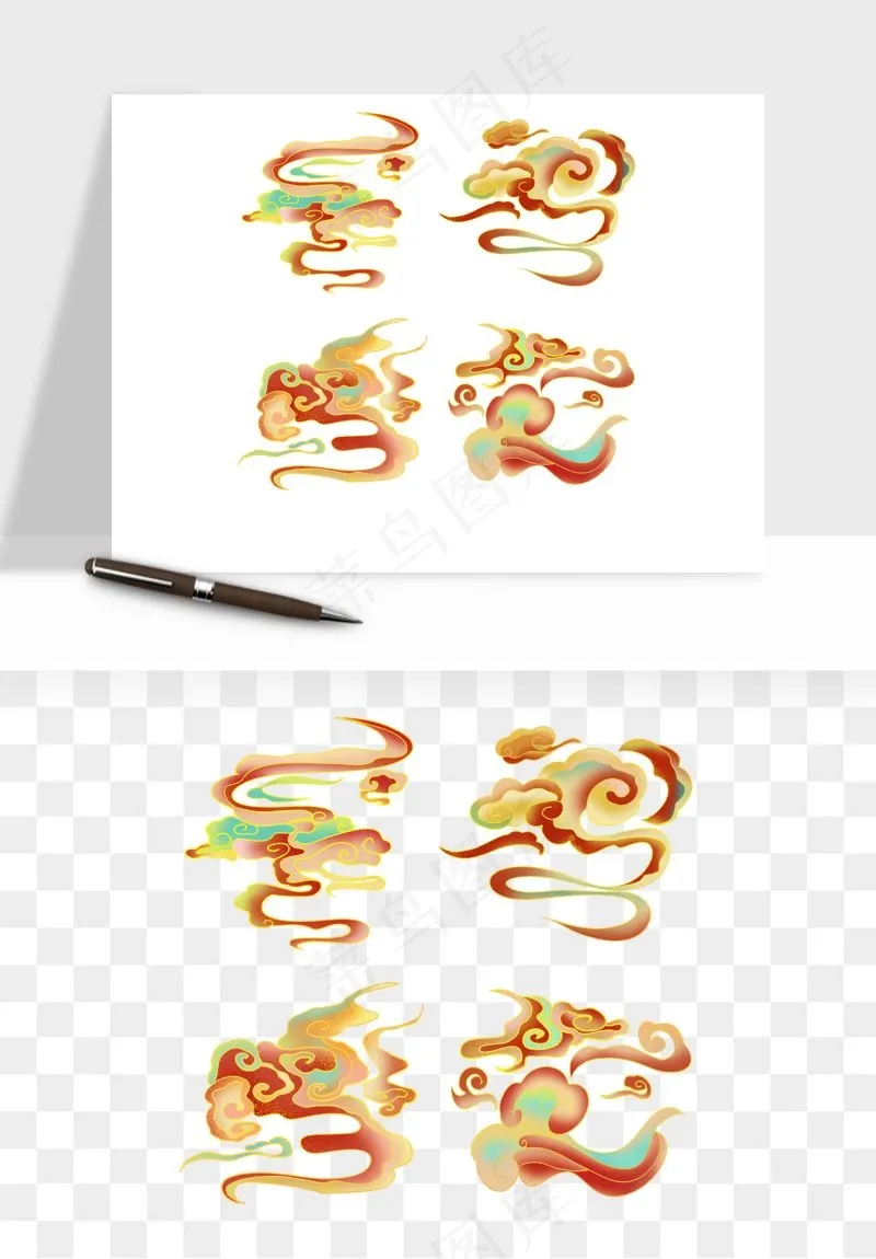 国潮敦煌云纹祥云云彩png免抠