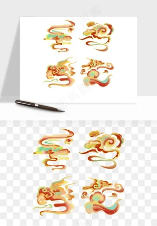 国潮敦煌云纹祥云云彩png免抠