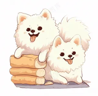 小狗宠物动物卡通插画免抠