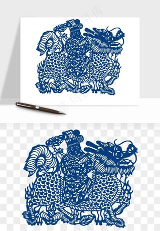 青花瓷花纹花卉图案png免抠