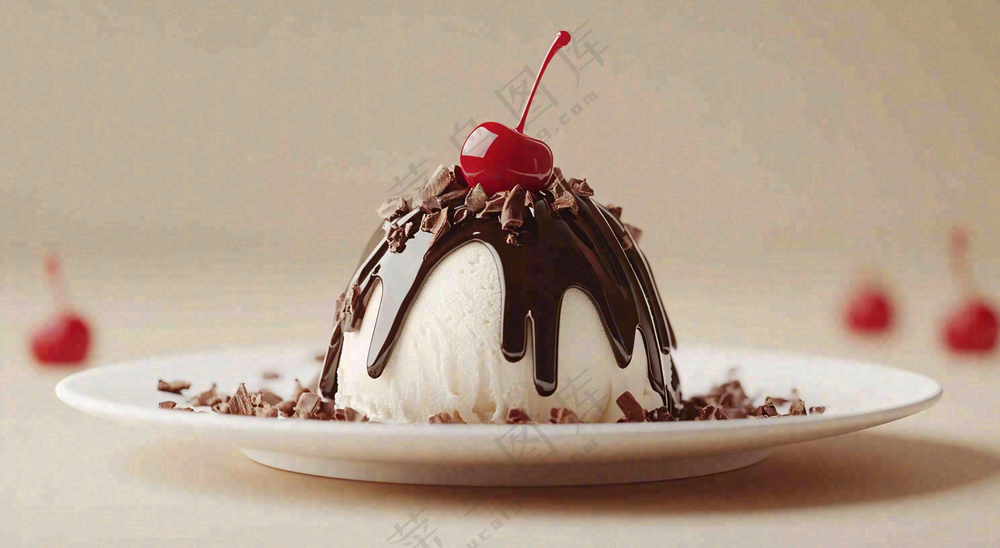 甜点巧克力小蛋糕布丁美食摄影图