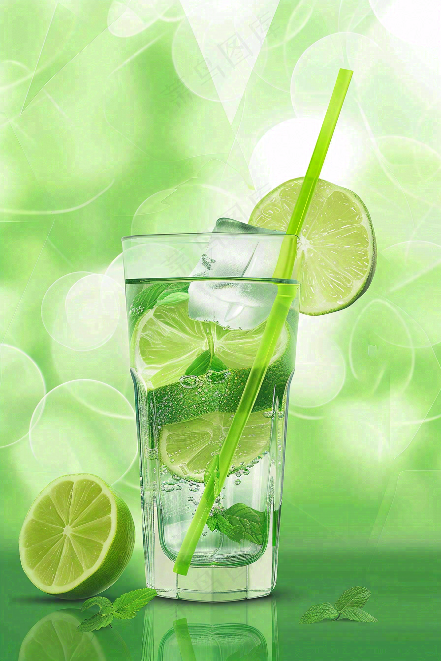 夏日饮品饮料清凉背景