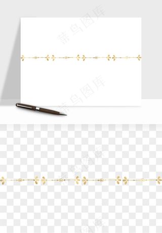 金色植物花环边框png免抠