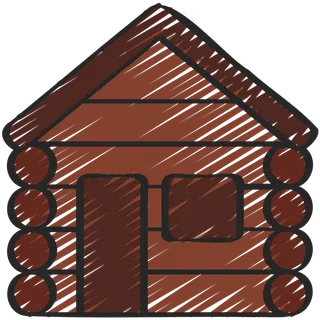 度假小木屋 铅笔手绘图标icon