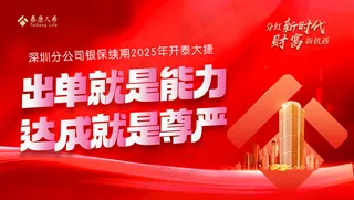 保险海报开门红展板开门红背景