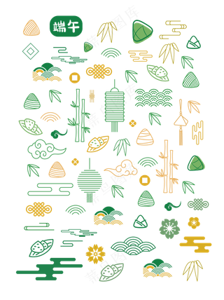 端午端午节中国风竹子粽子底纹