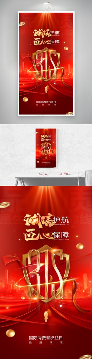 红金大气诚信护航匠心保障315海报
