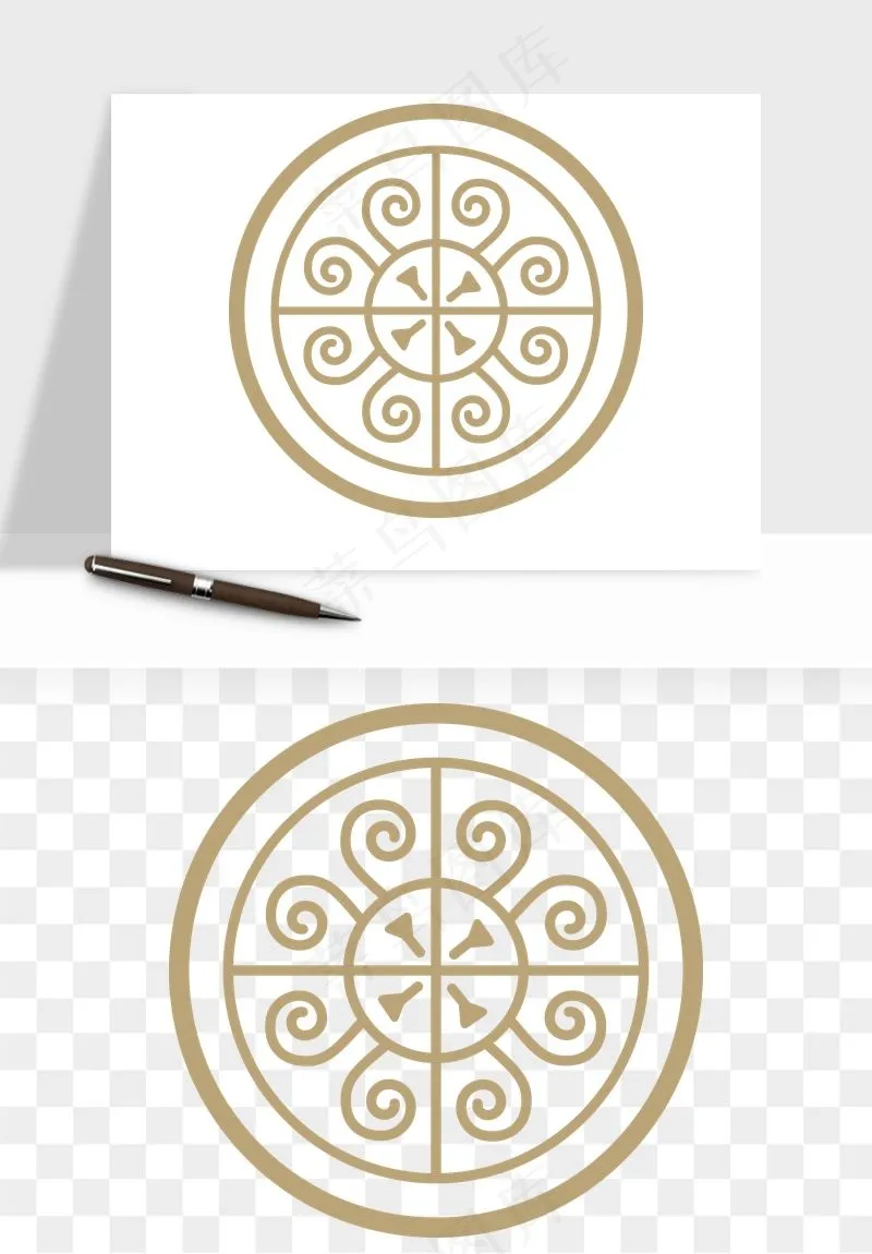 中式镂空古典图案png免抠