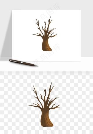卡通树干枯树树林png免抠