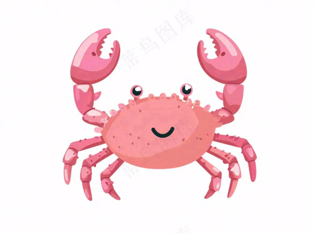 螃蟹海洋动物卡通插画免抠