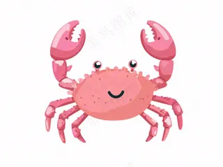 螃蟹海洋动物卡通插画免抠