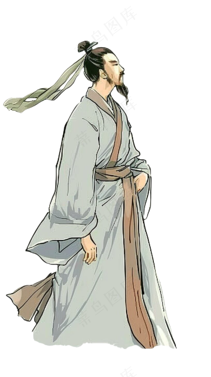 屈原 古风人物 免抠图