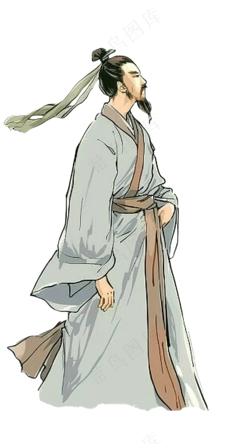 屈原 古风人物 免抠图