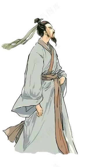 屈原 古风人物 免抠图