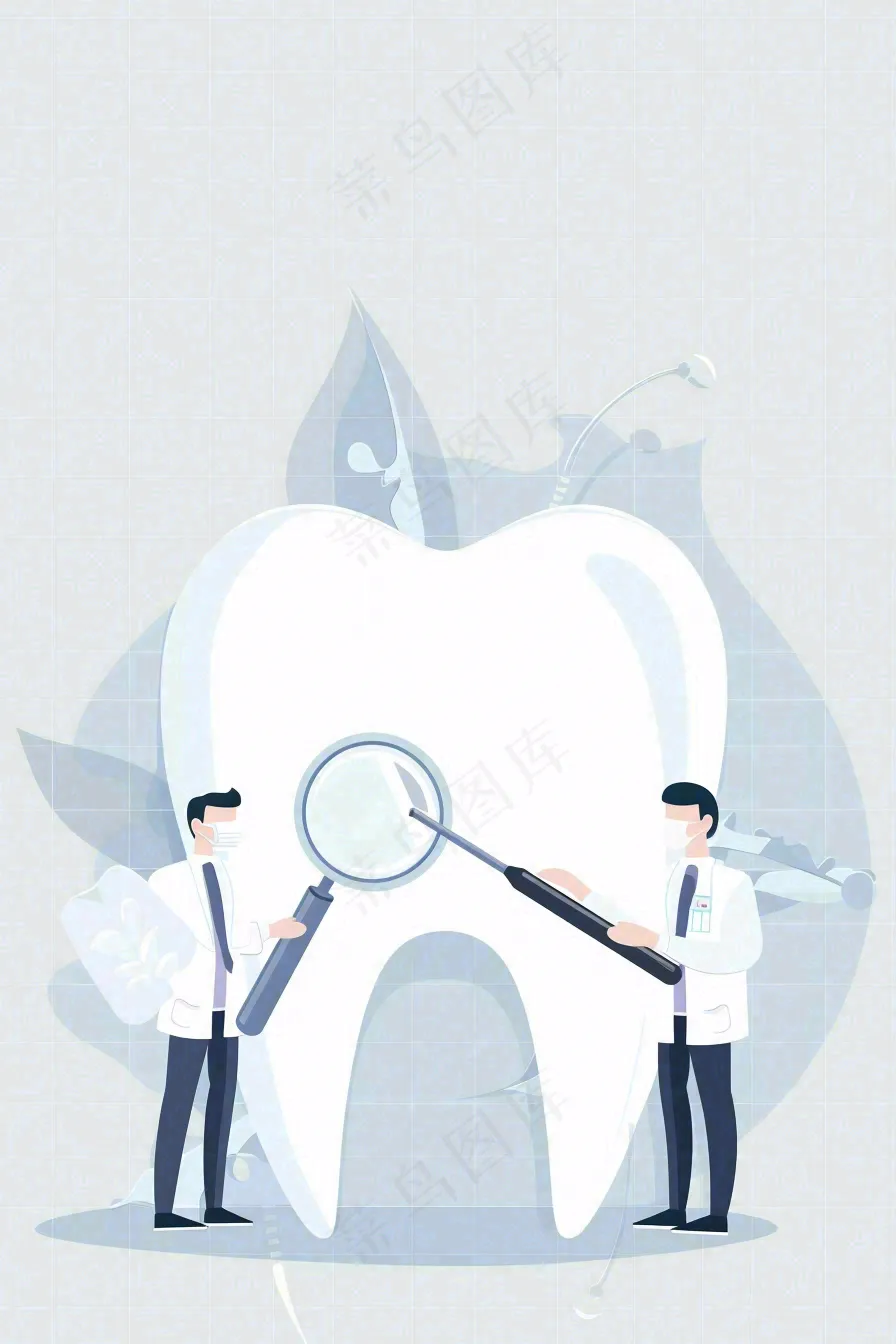 牙医牙科牙齿清洁美白插画背景