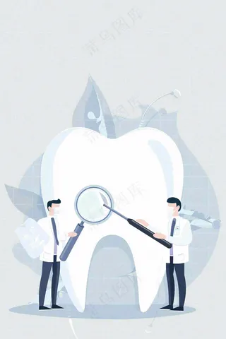 牙医牙科牙齿清洁美白插画背景