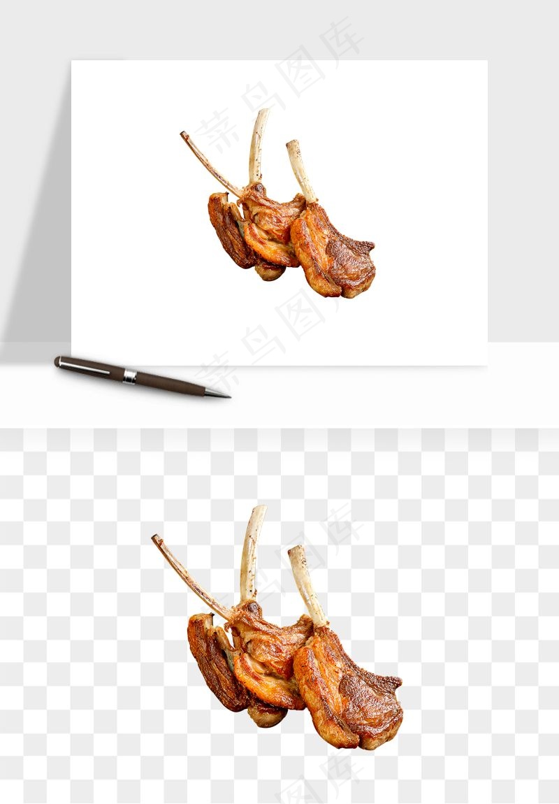 实物烧烤烤肉美食png免抠