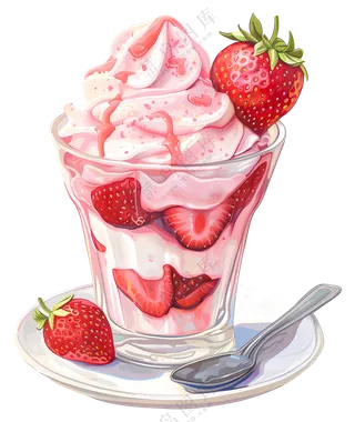 草莓奶油甜品