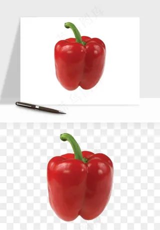 青圆椒蔬菜png免抠