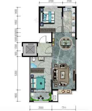 户型渲染室内户型图地产广告