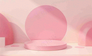 美妆护肤3d展台清新背景