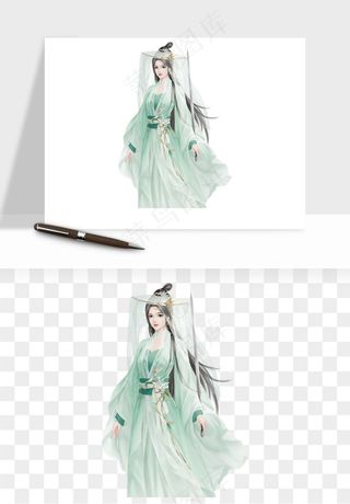 古风美人女子背影png免抠
