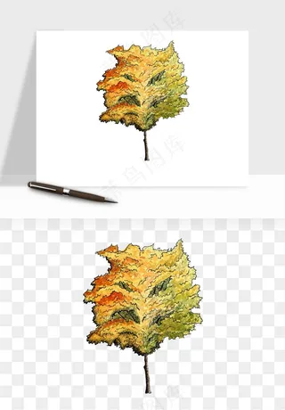 水彩手绘树木png免抠