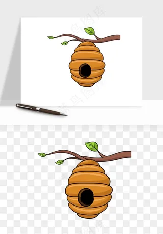 卡通蜜蜂采蜜png免抠