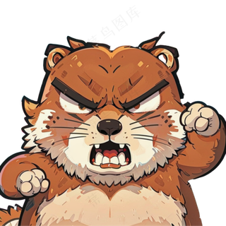 生气土黄色卡通鼠鼠免抠图