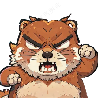 生气土黄色卡通鼠鼠免抠图