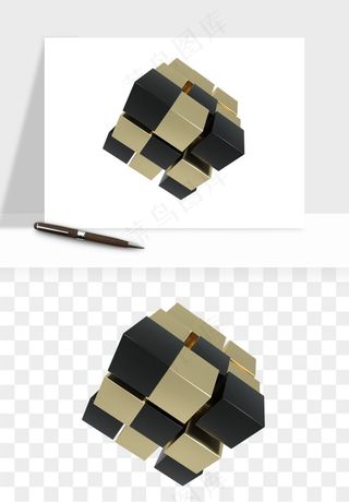 立体创意魔方png免抠