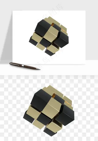 立体创意魔方png免抠
