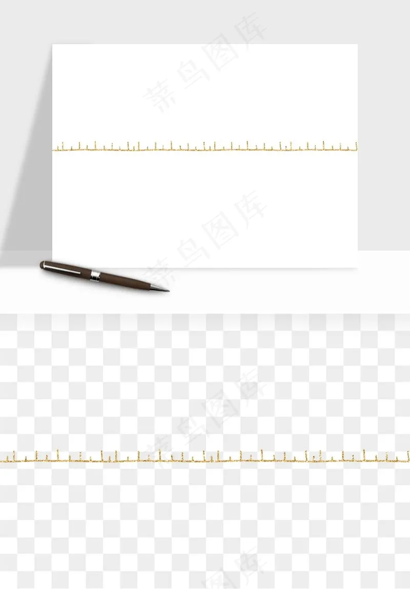 金色植物花环边框png免抠