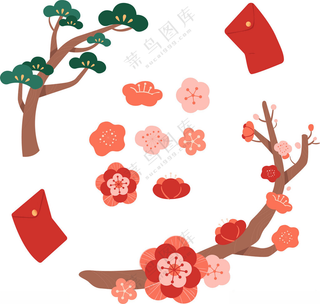 新年素材财神剪纸