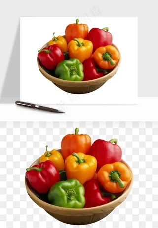 青圆椒蔬菜png免抠