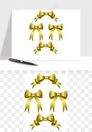 蝴蝶结丝带彩带矢量png免抠